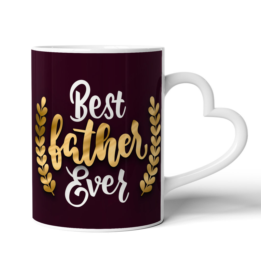 Printed Ceramic Coffee Mug | Relatives | Best Father Ever |325 Ml. 